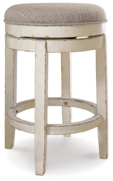 Ashley Realyn Chipped White Counter Height Bar Stool