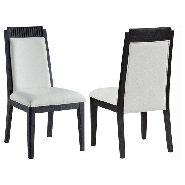Coaster Brookmead Upholstered Dining Side Chair Ivory and Black Set of 2