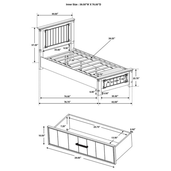 Coaster Brenner TWIN STORAGE BED