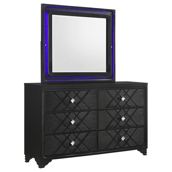Coaster Penelope 6drawer Dresser with Mirror Midnight Star
