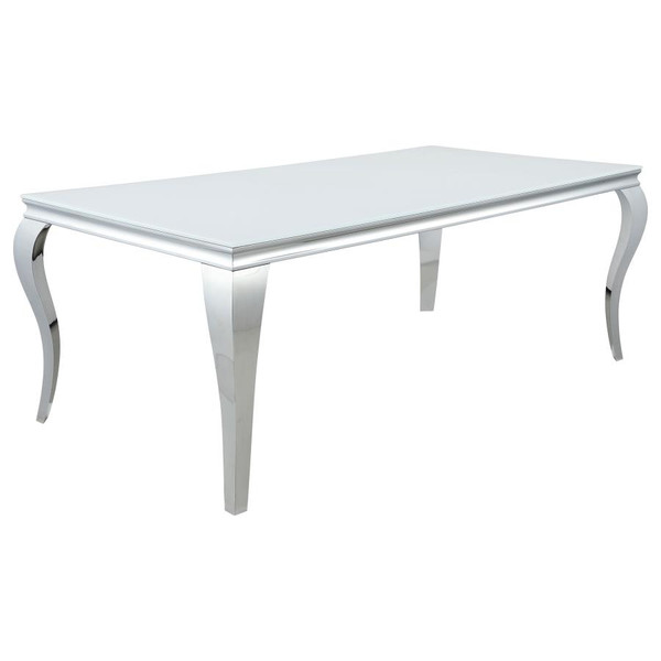 Coaster Carone DINING TABLE Silver Modern and Contemporary