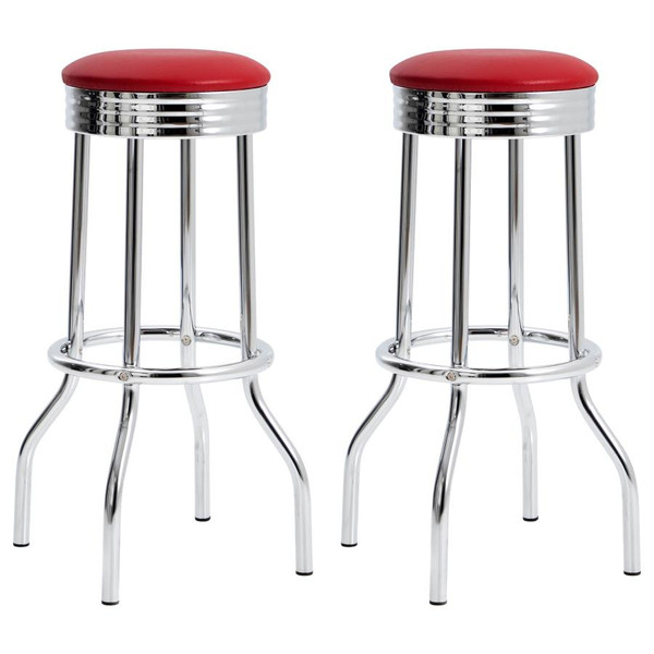 Coaster Theodore SWIVEL BAR STOOL Red