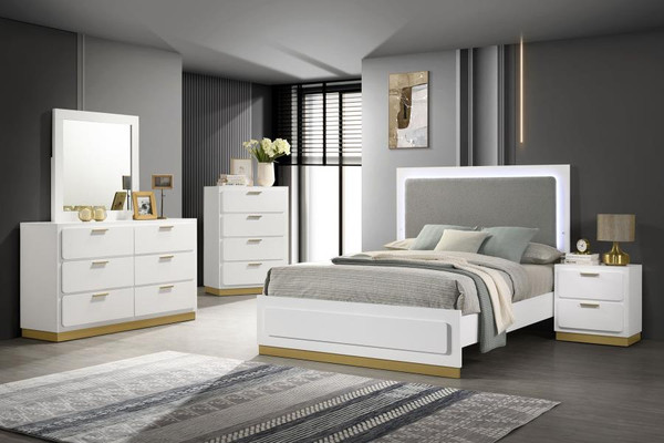 Coaster Caraway 5piece Eastern King Bedroom Set White