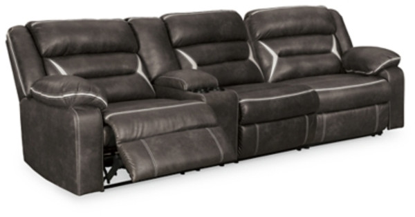 Ashley Kincord Midnight 2-Piece Power Reclining Sectional with LAF Sofa / RAF Recliner and Recliner