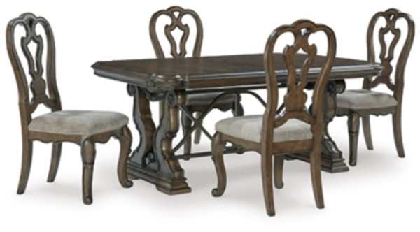 Ashley Maylee Dark Brown Dining Table and 4 Chairs