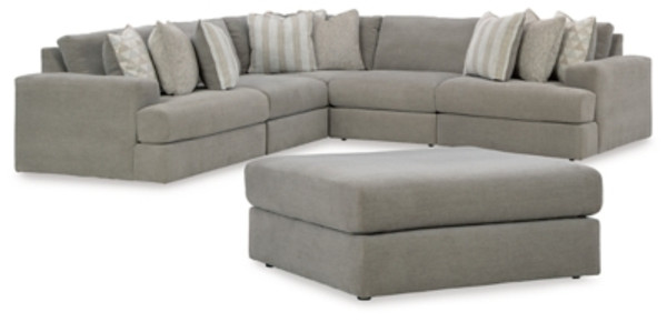 Ashley Avaliyah Ash 5-Piece Sectional with Ottoman