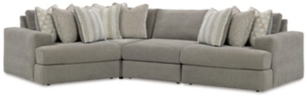 Ashley Avaliyah Ash 4-Piece Sectional with Ottoman