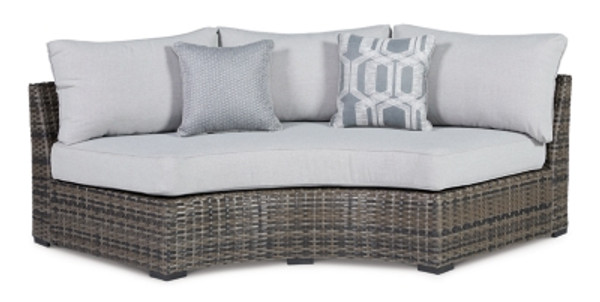 Ashley Harbor Court Gray 4-Piece Outdoor Sectional with Ottoman