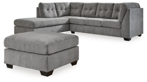 Ashley Marleton Gray 2-Piece Sectional with Ottoman