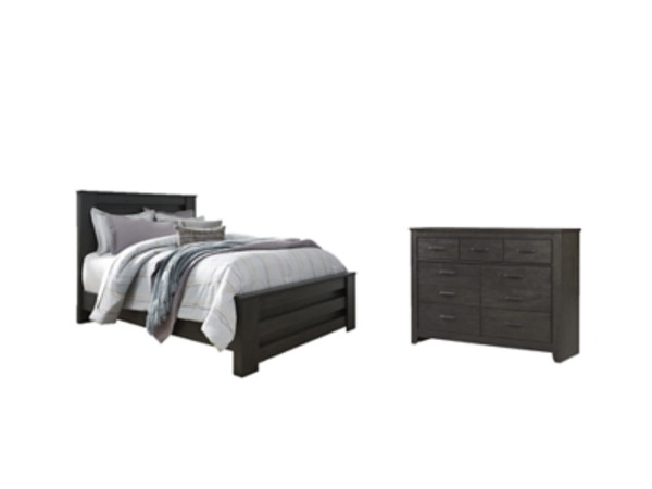 Ashley Brinxton Charcoal Queen Panel Bed with Dresser