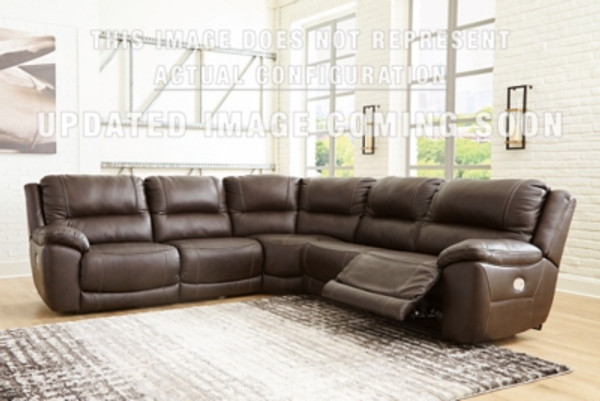 Ashley Dunleith Chocolate 5-Piece Sectional with Recliner