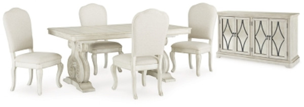 Ashley Arlendyne Antique White Dining Table and 4 Chairs with Storage