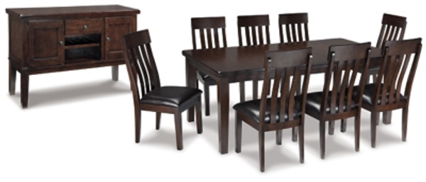 Ashley Haddigan Dark Brown Dining Table and 8 Chairs with Storage