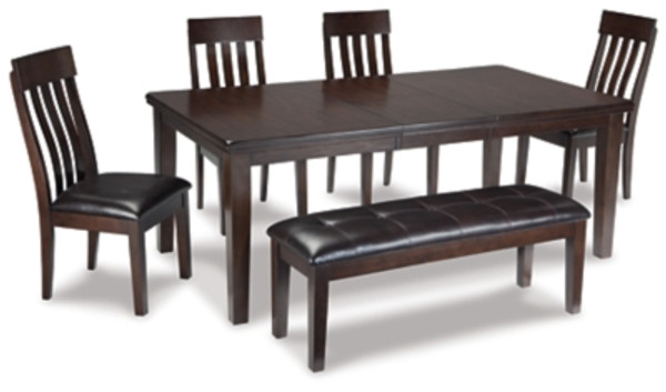 Ashley Haddigan Dark Brown Dining Table and 4 Chairs and Bench