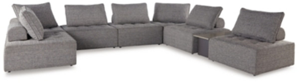 Ashley Bree Zee Brown 8-Piece Outdoor Sectional with Lounge Chair