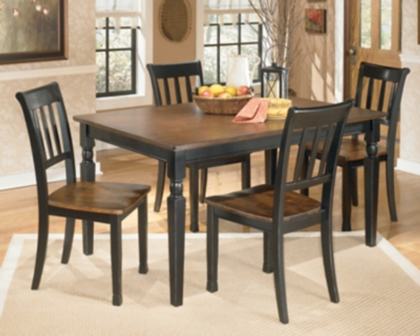 Ashley Owingsville Black Brown Dining Table and 4 Chairs