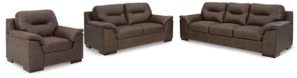 Ashley Maderla Walnut Sofa, Loveseat and Chair