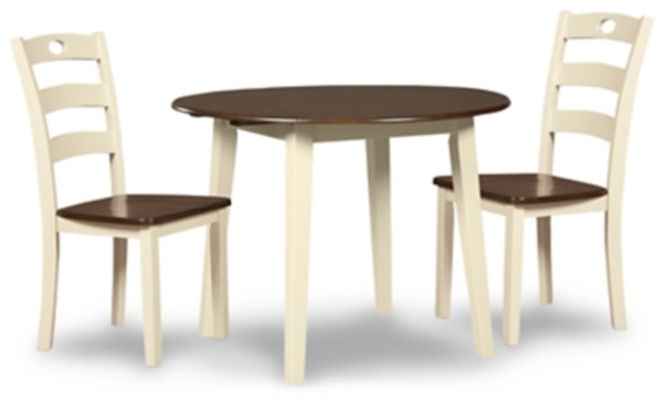 Ashley Woodanville Cream Brown Dining Table and 2 Chairs