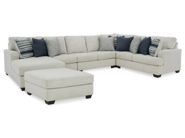 Benchcraft Lowder Stone 5-Piece Sectional with Ottoman