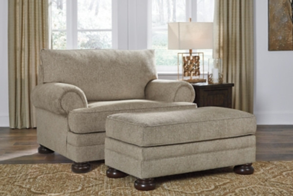 Ashley Kananwood Oatmeal Chair and Ottoman