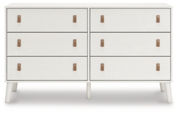 Ashley Aprilyn White Queen Bookcase Headboard with Dresser and Chest