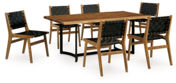 Ashley Fortmaine Brown Black Dining Table and 6 Chairs