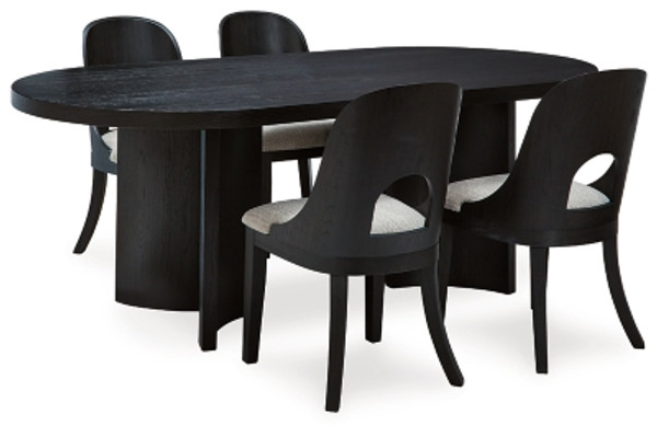 Ashley Rowanbeck Black Dining Table and 4 Chairs