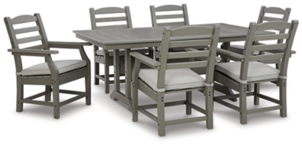 Ashley Visola Gray Outdoor Dining Table and 6 Chairs