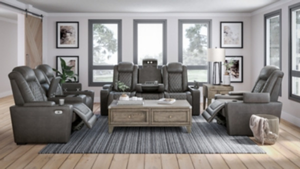 Ashley HyllMont Gray Sofa, Loveseat and Recliner