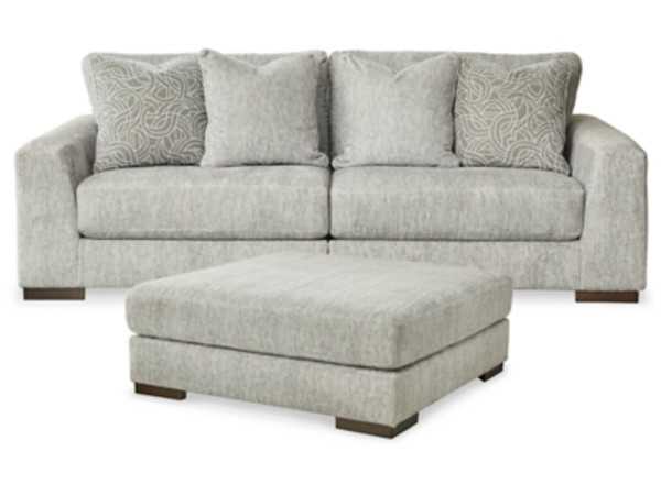 Ashley Regent Park Pewter 2-Piece Sectional with Ottoman