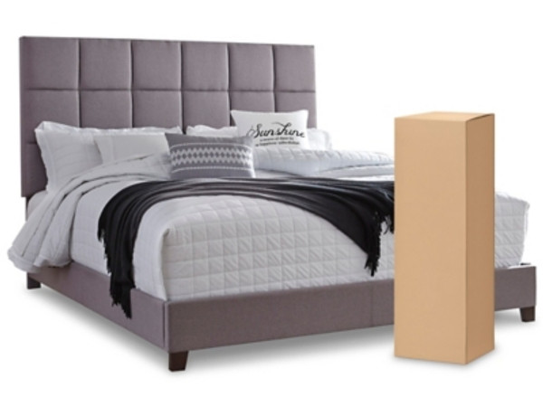 Ashley Dolante Gray Queen Upholstered Bed with Mattress