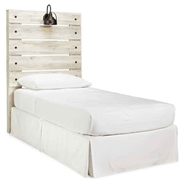 Ashley Cambeck Whitewash Twin Panel Headboard Bed with Mirrored Dresser and 2 Nightstands