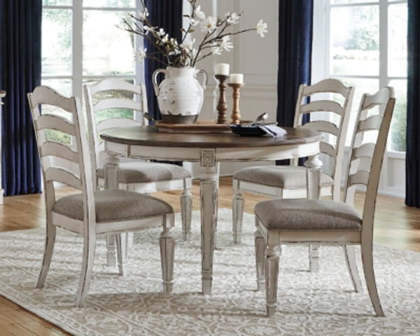 Ashley Realyn Chipped White Dining Table and 4 Chairs