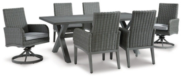 Ashley Elite Park Gray Outdoor Dining Table and 6 Chairs P518/625/601A/602A(2)