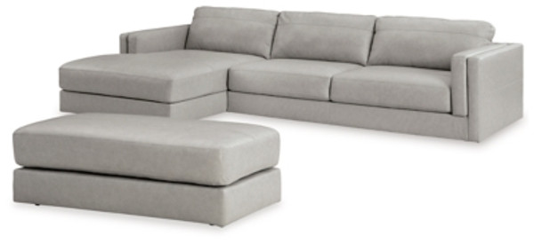 Ashley Amiata Glacier 2-Piece Sectional with Ottoman