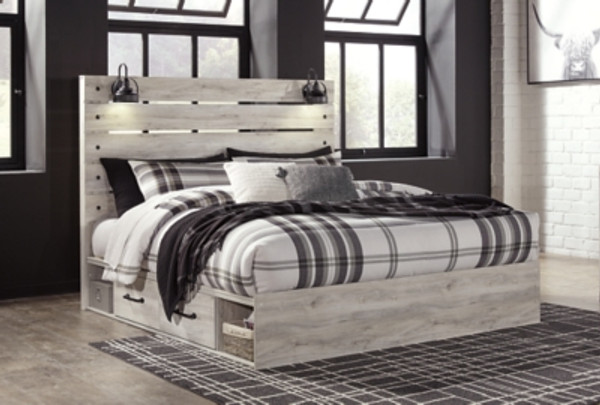 Ashley Cambeck Whitewash King Panel Bed with 4 Storage Drawers with Dresser Ashley Cambeck Whitewash King Panel Bed with 4 Storage Drawers with Dresser