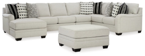 Ashley Huntsworth Dove Gray 5-Piece Sectional with Ottoman