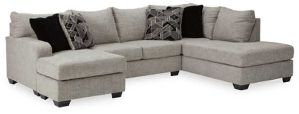 Benchcraft Megginson Storm 2-Piece LAF Chaise and RAF Chaise Sectional with Oversized Chair and Ottoman