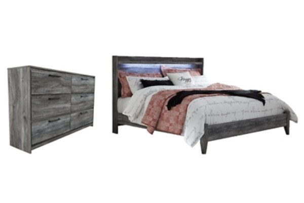 Ashley Baystorm Gray King Panel Bed with Dresser