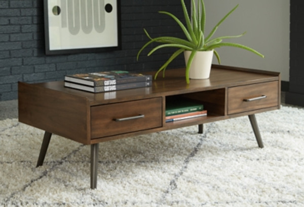 Ashley Calmoni Brown Coffee Table with 2 End Tables