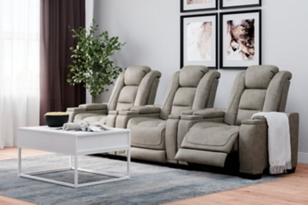 Ashley The Man-Den Gray 3-Piece Home Theater Seating