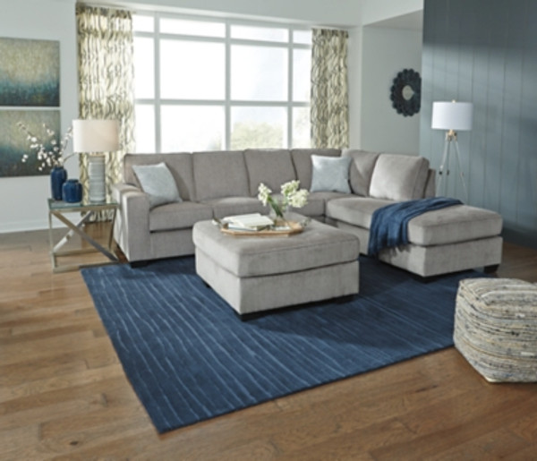 Ashley Altari Alloy 2-Piece Sectional with RAF Chaise and Ottoman