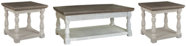 Ashley Havalance Gray White Lift Top Coffee Table with 2 End Tables (Set of 3)