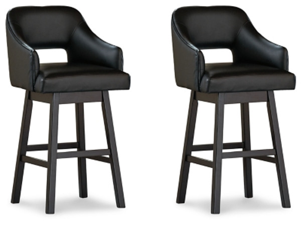 Ashley Tallenger Black Bar Height Barstools (Set of 2)