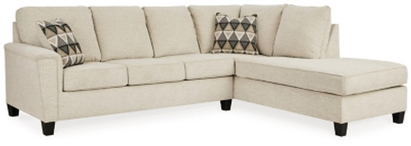 Ashley Abinger Natural 2-Piece Sleeper Sectional with RAF Chaise and Ottoman