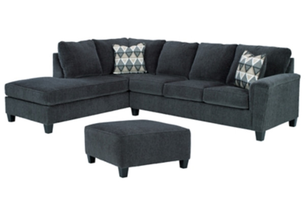 Ashley Abinger Smoke 2-Piece Sectional with LAF Chaise and Ottoman