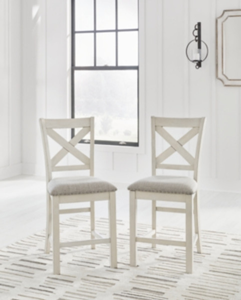 Ashley Robbinsdale Antique White Counter Height Dining Table and 4 Barstools