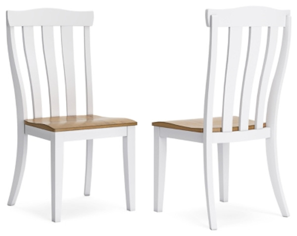 Ashley Ashbryn White Natural Dining Table and 6 Chairs