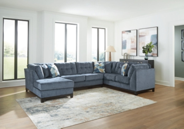Benchcraft Maxon Place Navy 3-Piece Sectional with Chaise Benchcraft Maxon Place Navy 3-Piece Sectional with Chaise