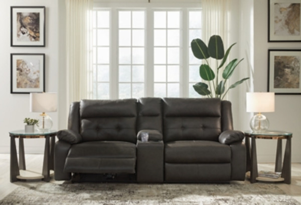 Ashley Mackie Pike Storm 3-Piece Power Reclining Sectional Loveseat with Console